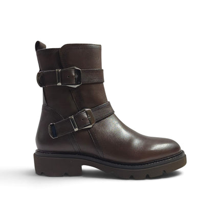 Stivaletto Donna Combat in Pelle Marrone | Vueva VB385212 BROWN Vueva 