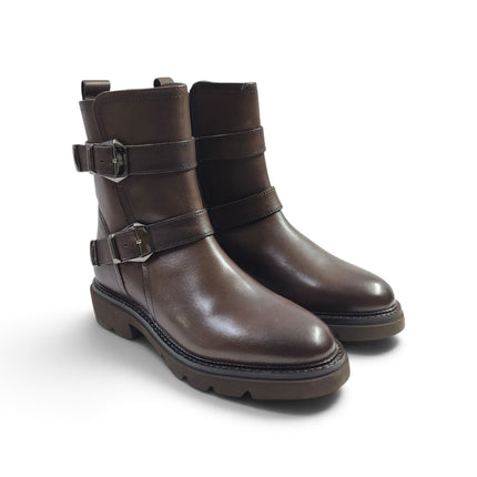 Stivaletto Donna Combat in Pelle Marrone | Vueva VB385212 BROWN Vueva 