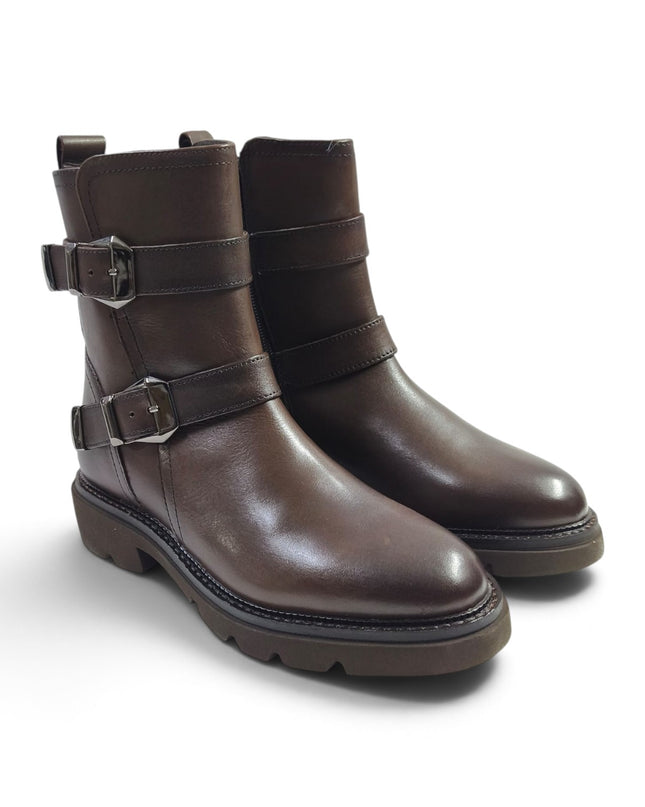 Stivaletto Donna Combat in Pelle Marrone | Vueva VB385212 BROWN Vueva 