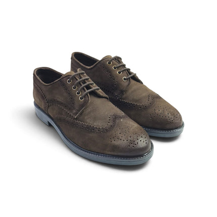 Francesina Oxford Uomo Monogramma in Camoscio Marrone | Vueva WB276208 BROWN Vueva 