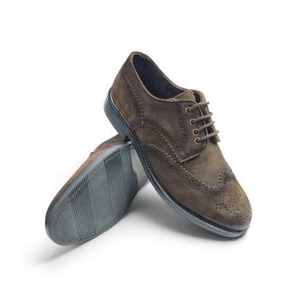 Francesina Oxford Uomo Monogramma in Camoscio Marrone | Vueva WB276208 BROWN Vueva 