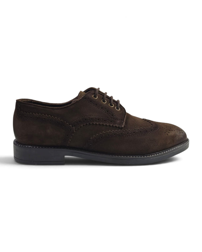 Francesina Oxford Uomo Monogramma in Camoscio Marrone | Vueva WB276208 BROWN Vueva 