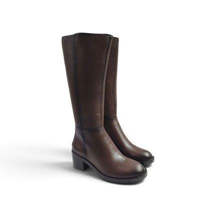 Stivale Donna con Tacco in Pelle Marrone | Vueva WB497H05 BROWN Vueva 