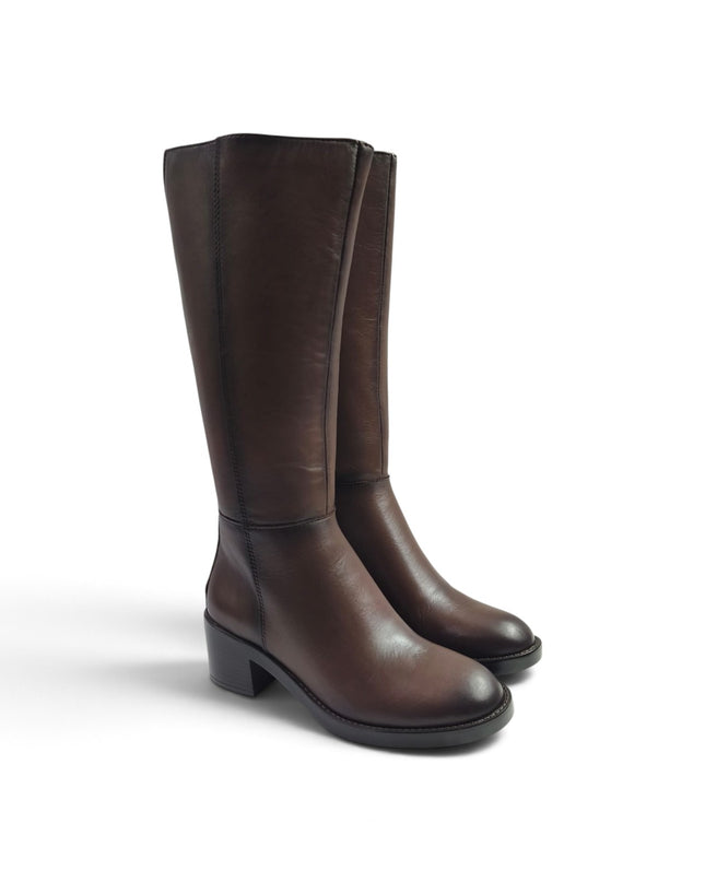 Stivale Donna con Tacco in Pelle Marrone | Vueva WB497H05 BROWN Vueva 