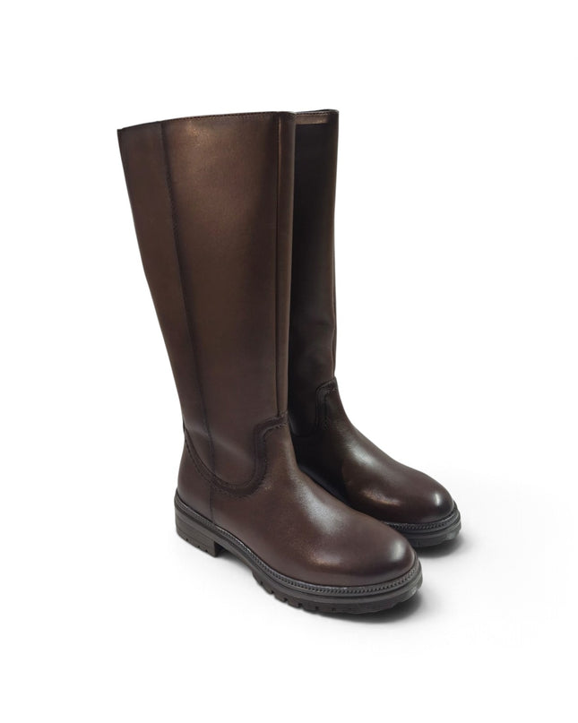Stivale Donna con Tacco Basso in Pelle Marrone | Vueva WB54H12 BROWN Vueva 