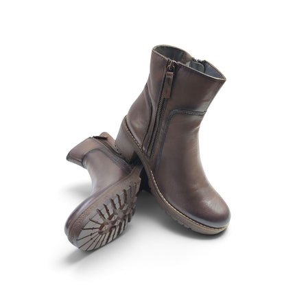 Stivaletto Donna con Tacco in Pelle Marrone | Vueva WH353H35 BROWN Vueva 