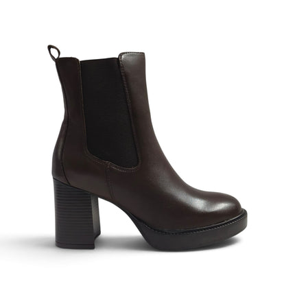 Stivaletto Donna con Tacco e Plateau in Pelle Marrone | Vueva WH478H11 BROWN Vueva 