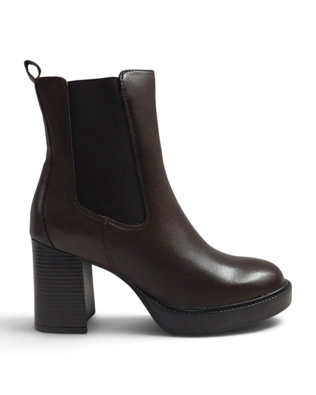 Stivaletto Donna con Tacco e Plateau in Pelle Marrone | Vueva WH478H11 BROWN Vueva 