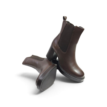 Stivaletto Donna con Tacco e Plateau in Pelle Marrone | Vueva WH478H11 BROWN Vueva 