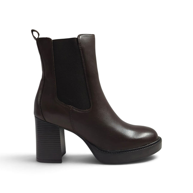 Stivaletto Donna con Tacco e Plateau in Pelle Marrone | Vueva WH478H11 BROWN Vueva 