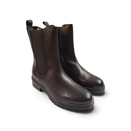 Stivaletto Chelsea Donna Tacco Basso in Pelle Marrone | Vueva WH54H21 BROWN Vueva 