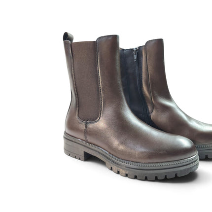 Stivaletto Chelsea Donna Tacco Basso in Pelle Marrone | Vueva WH54H21 BROWN Vueva 