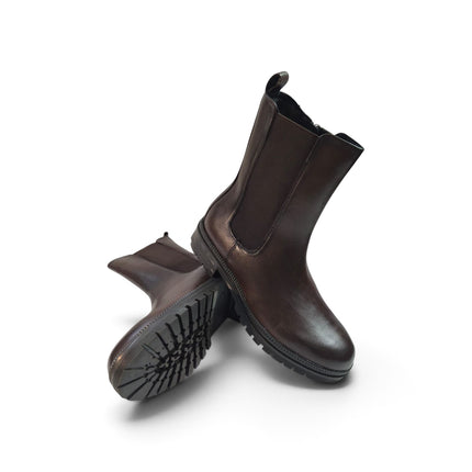 Stivaletto Chelsea Donna Tacco Basso in Pelle Marrone | Vueva WH54H21 BROWN Vueva 
