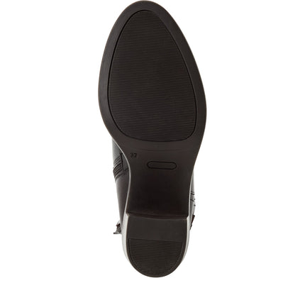 Tamaris Stivaletti Tronchetti Donna con Tacco in Pelle Marrone 25318-45 MOCCA 304 Tamaris 