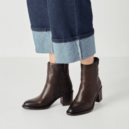 Tamaris Stivaletti Tronchetti Donna con Tacco in Pelle Marrone 25318-45 MOCCA 304 Tamaris 