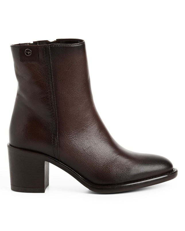 Tamaris Stivaletti Tronchetti Donna con Tacco in Pelle Marrone 25318-45 MOCCA 304 Tamaris 