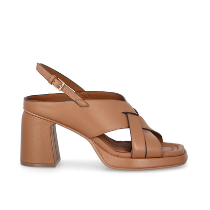 Bruno Premi Sandalo Donna con Plateau in Pelle Cuoio - MARIO SPATARELLA