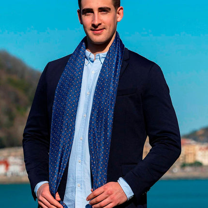 Foulard Uomo in Seta Stampa Blu ASK79C U SILK AZUL Colores de Otono 