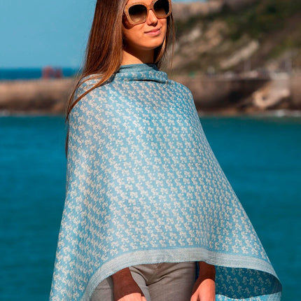 Foulard in Lana Misto Seta Azzurro ASW07F AZUL CLARO Colores de Otono 