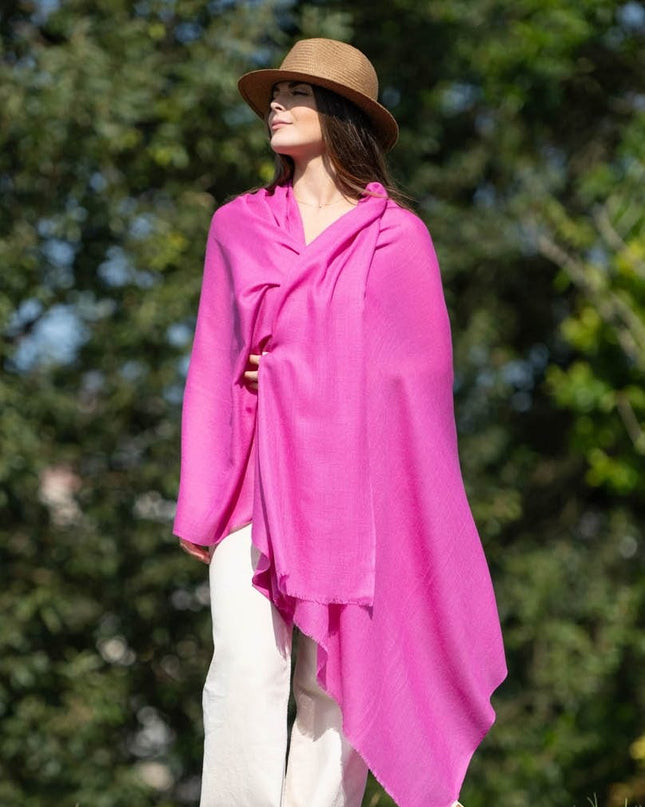 Scialle Lana Misto Seta Fuxia ASW T/U FUCHSIA Colores de Otono 