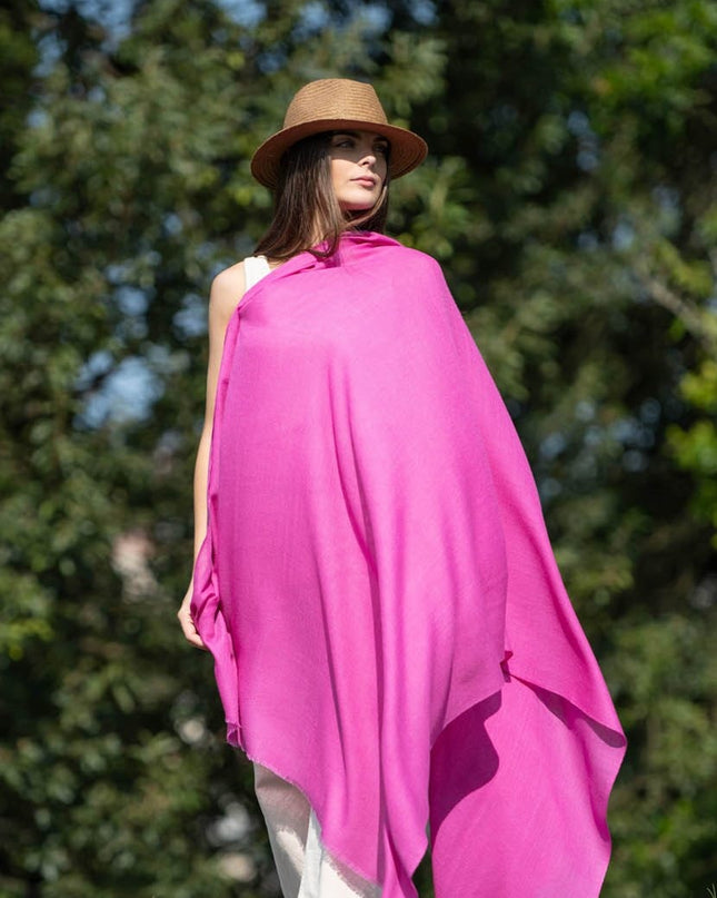 Scialle Lana Misto Seta Fuxia ASW T/U FUCHSIA Colores de Otono 