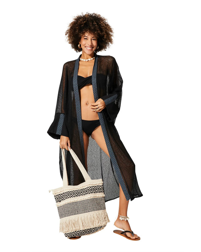 Kimono Estivo Lungo Nero KIMONO ESTIVO MBK5007A La Mano Boho 