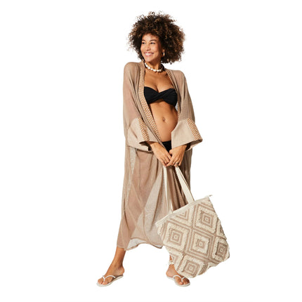 Kimono Estivo Lungo Ecru' KIMONO ESTIVO MBK5007E La Mano Boho 