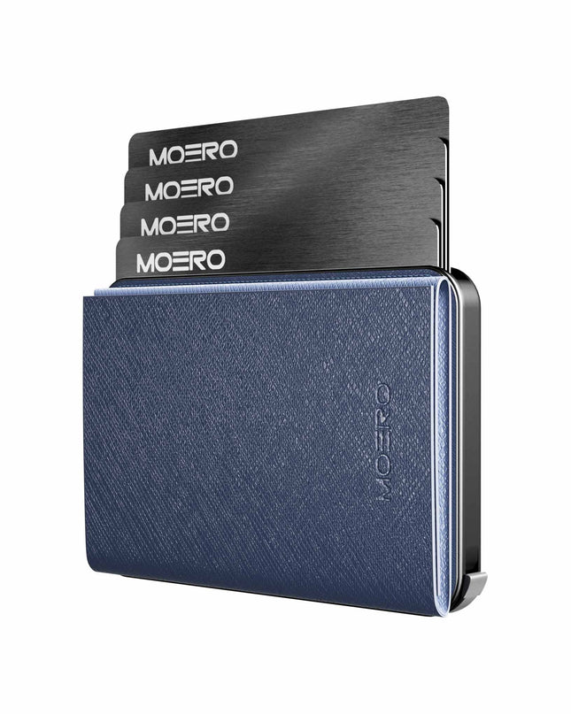 Moero M2 Pro Plus Saffiano Blu Portafoglio Slim M2 PRO PLUS SAFFIANO BLU CARD BLACK Moero 