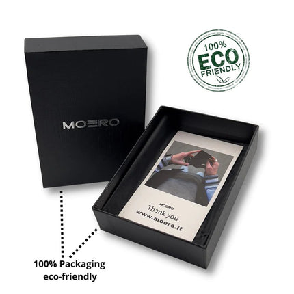 Moero Prestige Black Zip Portafoglio Slim PRESTIGE BLACK ZIP BLACK Moero 