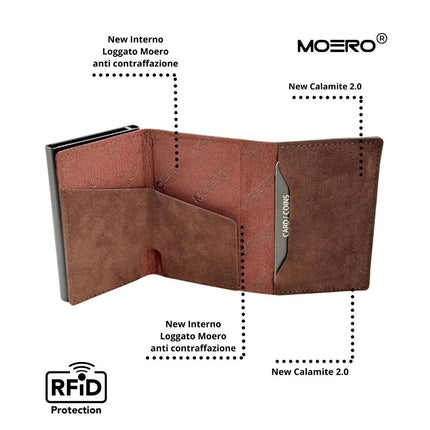 Moero Pro Alcantara Brown Zip Portafoglio Slim PRO ALCANTARA BROWN ZIP BROWN Moero 