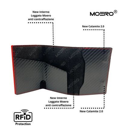 Moero Pro Carbon Racing Red Zip Portafoglio Slim PRO CARBON RACING ZIP RACING RED Moero 