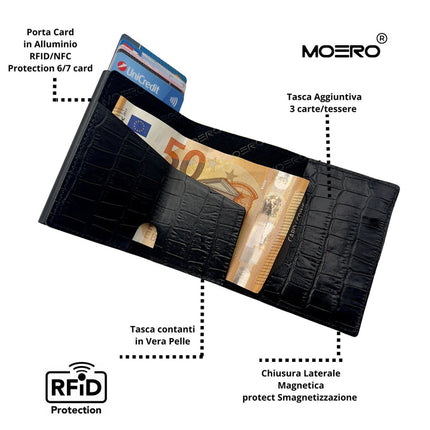 Moero Pro Cocco Black Zip Portafoglio Slim PRO COCCO BLACK ZIP COCCO BLACK Moero 