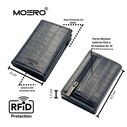Moero Pro Cocco Black Zip Portafoglio Slim PRO COCCO BLACK ZIP COCCO BLACK Moero 