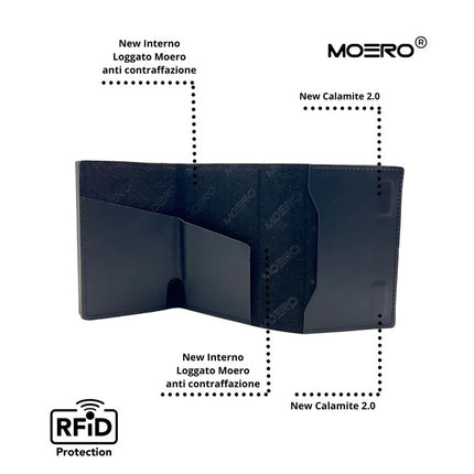 Moero Pro Dual Prestige Black Zip Portafoglio Slim PRO DUAL ZIP PRESTIGE BLACK Moero 