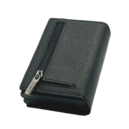 Moero Pro Dual Saffiano Black Zip Portafoglio Slim PRO DUAL ZIP SAFFIANO BLACK Moero 