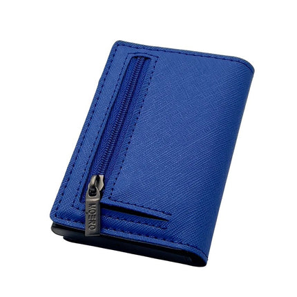 Portafoglio Slim PRO SAFFIANO BLU SHOCK ZIP BLU SHOCK Moero 