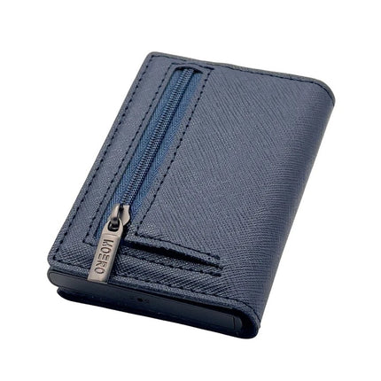 Moero Pro Saffiano Blu Zip Portafoglio Slim PRO SAFFIANO BLU ZIP BLUE Moero 