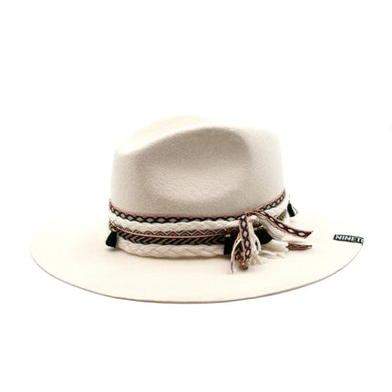 Cappello Fedora Unisex Bianco con Nastro FEDORA THE NORTH WHITE NINETOWEAR 