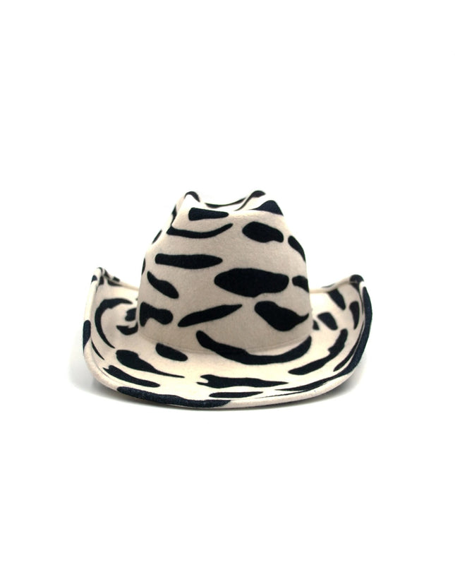 Cappello Fedora Cowboy Animalier FEDORA THE WEST NUDE SPOTTED WHITE NINETOWEAR 