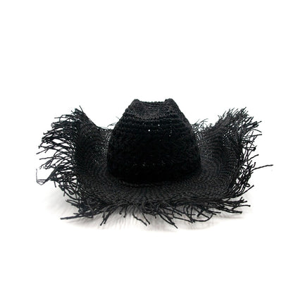 Cappello Texano Sfrangiato in Carta Nero FEDORA THE WEST NUDE SFRANGIATO CARTA BLACK NINETOWEAR 