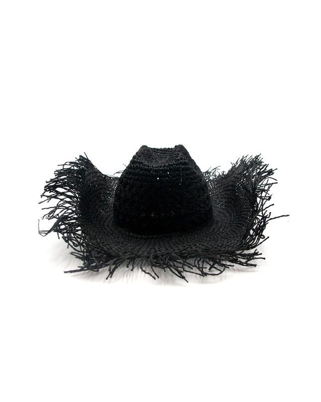 Cappello Texano Sfrangiato in Carta Nero FEDORA THE WEST NUDE SFRANGIATO CARTA BLACK NINETOWEAR 