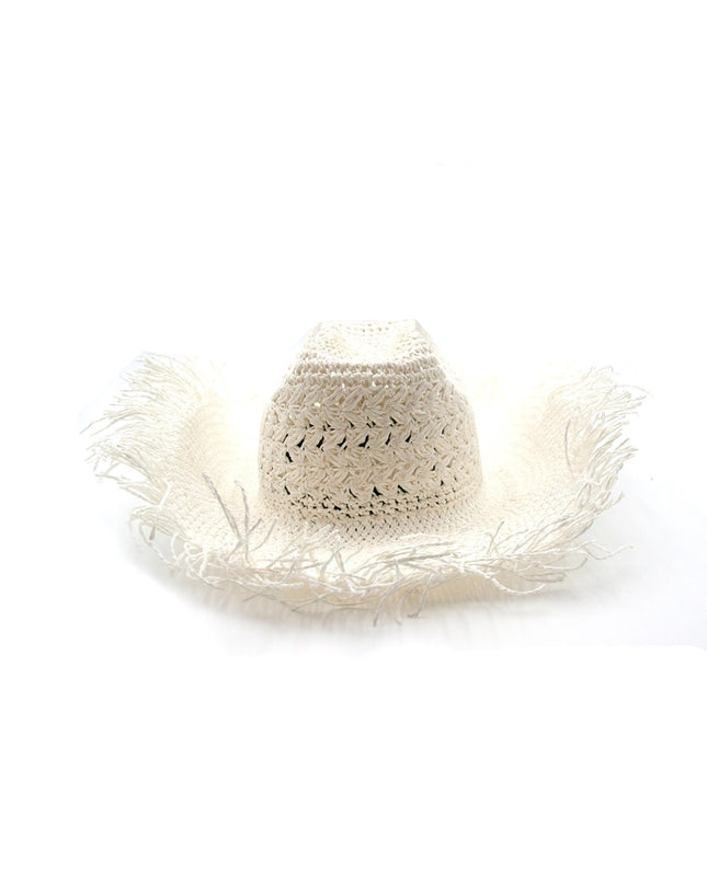 Cappello Texano Sfrangiato in Carta Bianco FEDORA THE WEST NUDE SFRANGIATO CARTA WHITE NINETOWEAR 
