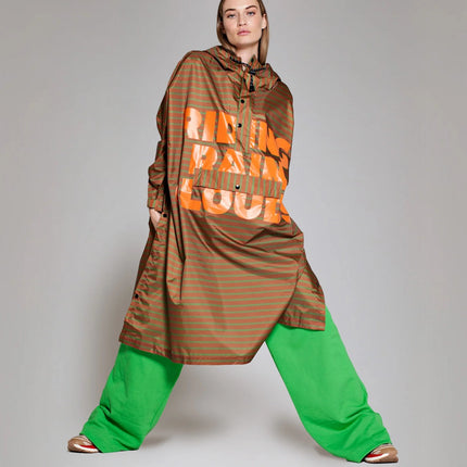 Rainkiss Mantella Antipioggia Poncho Brown Tex Green RAIN PONCHO BRETON BROWN GREEN TEXT RAINKISS 