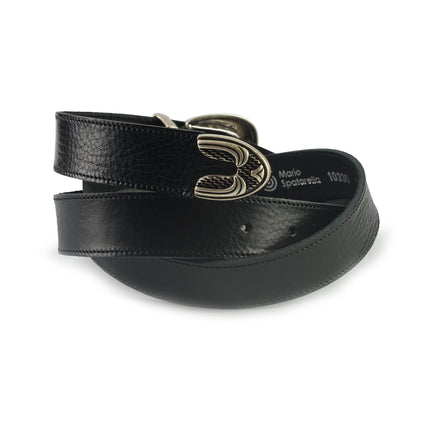 Spatarella Cintura Donna in Pelle Nero con Fibbia Texana 10330/30 BLACK Spatarella 
