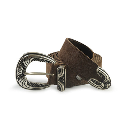 Spatarella Cintura Donna in Camoscio Marrone con Fibbia Texana 10330/30 MORO Spatarella 
