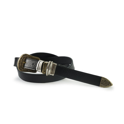 Spatarella Cintura Texana Donna in Pelle Nero 10425/25 BLACK Spatarella 