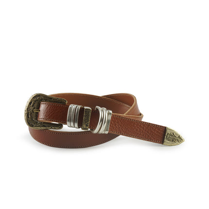 Spatarella Cintura Texana Donna in Pelle Cuoio 10425/25 SELLA Spatarella 