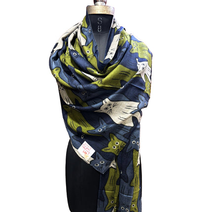 Foulard Spatarella in Cashmere Fantasia Multicolore GATTI CAT 1 Spatarella 
