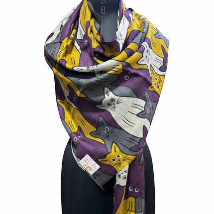 Foulard Spatarella in Cashmere Fantasia Multicolore GATTI CAT 3 Spatarella 