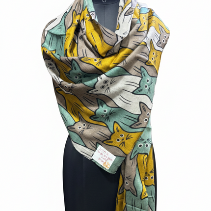 Foulard Spatarella in Cashmere Fantasia Multicolore GATTI CAT 4 Spatarella 